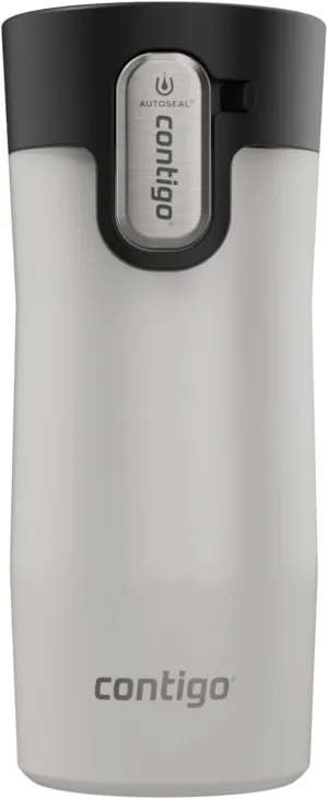 Contigo AUTOSEAL West Loop Vacuum-Insulated Stainless Steel Travel Mug with Easy-Clean Lid, 12oz, Salt Frosted Pearl