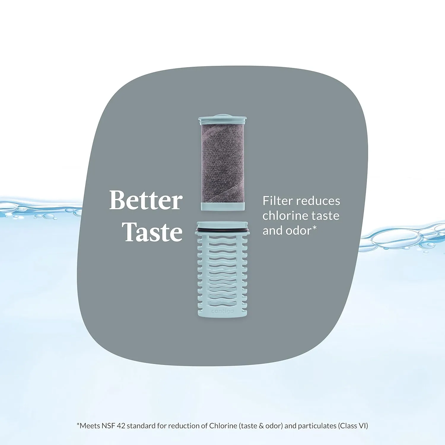 Contigo Clybourn Chill Stainless Steel FreeFlow Filter Water Bottle with AUTOSEAL, 24oz., Salt