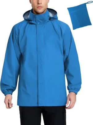 COOFANDY Men's Rain Jacket Waterproof Packable Raincoat Lightweight Windbreaker with Hood for Hiking Cycling