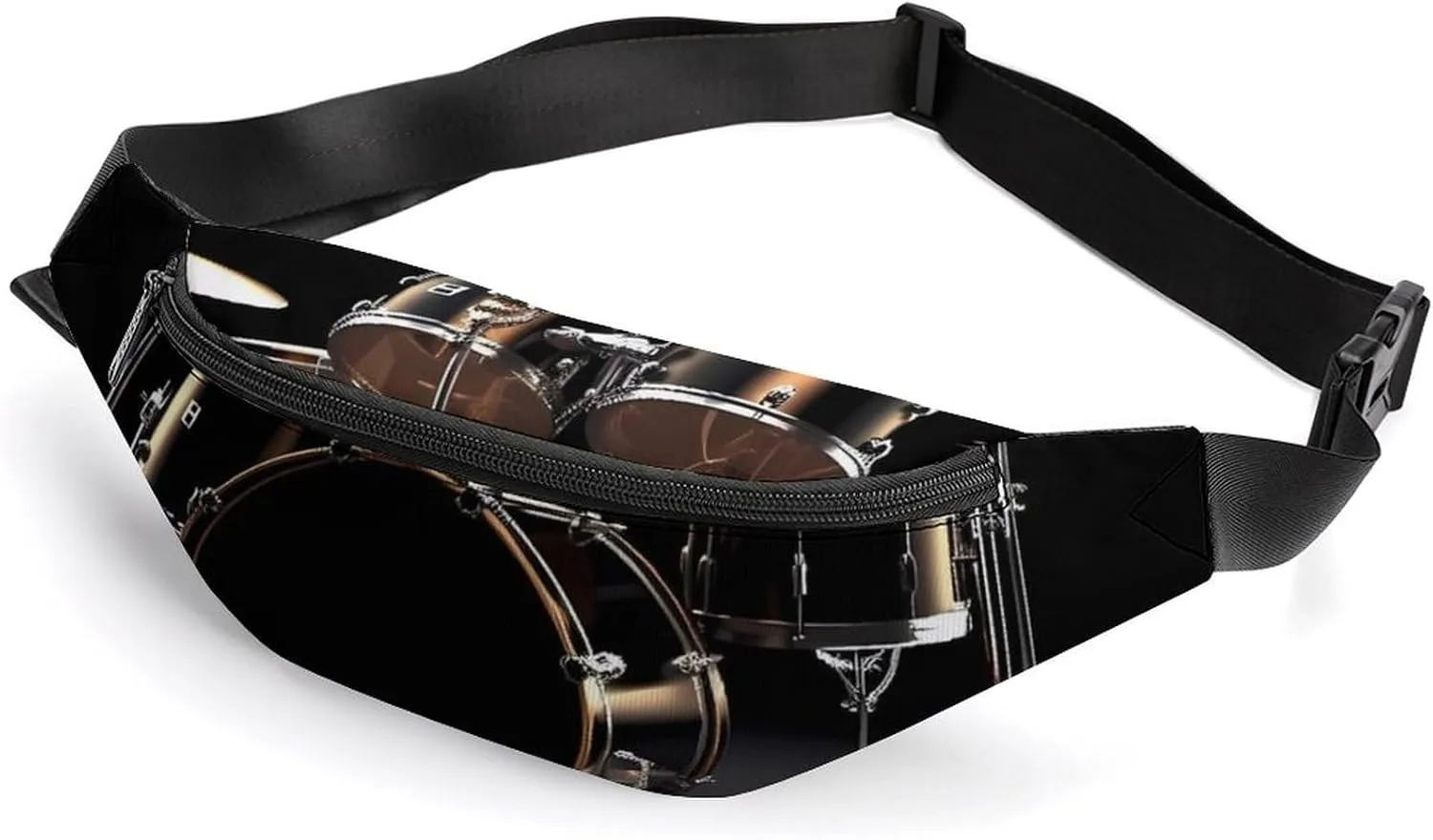 Cool Drum Set Belt Bag with Adjustable Strap, Lightweight Travel Crossbody Bags, Hands-Free Mini Fanny Packs in Running Gym