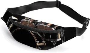 Cool Drum Set Belt Bag with Adjustable Strap, Lightweight Travel Crossbody Bags, Hands-Free Mini Fanny Packs in Running Gym