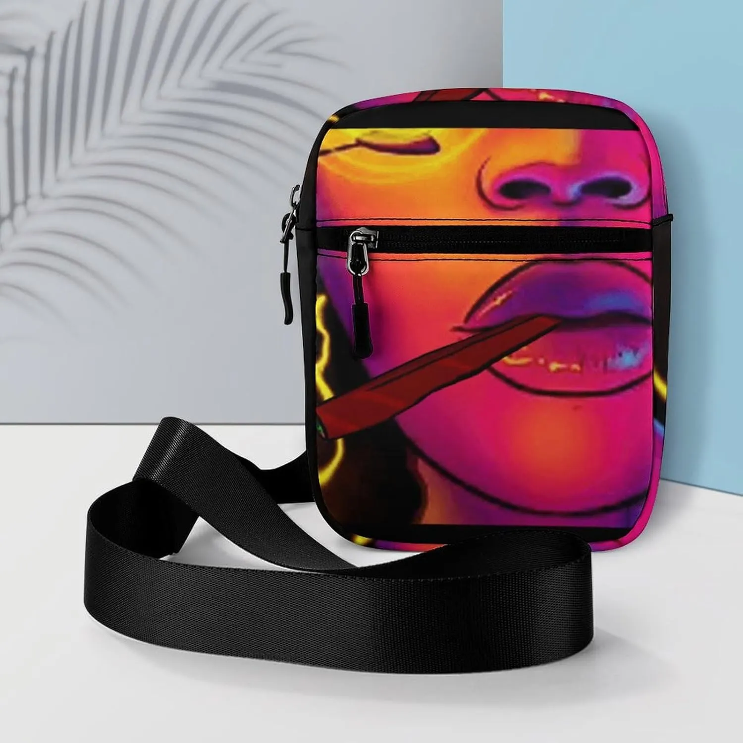 Cool Girl Psychedelic Art Crossbody Bag Small Shoulder Bag Waterproof, Lightweight And Convenient