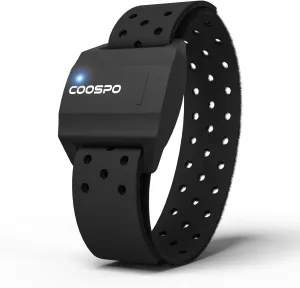 COOSPO Armband Heart Rate Monitor, Bluetooth ANT  HR Optical Sensor for Sport, Rechargeable Dual Band IP67 HRM, Compatible with Peloton,Wahoo,Polar,Strava,DDP Yoga