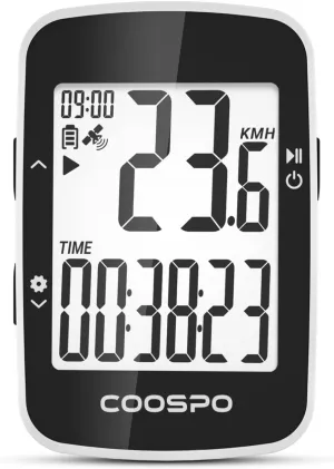 COOSPO GPS Bike Computer BC26, Wireless Cycling Computer with Automatic Backlight, GPS Bicycle Speedometer Odometer with Waterproof and 25H Long Battery, Support Bluetooth Sync with Strava