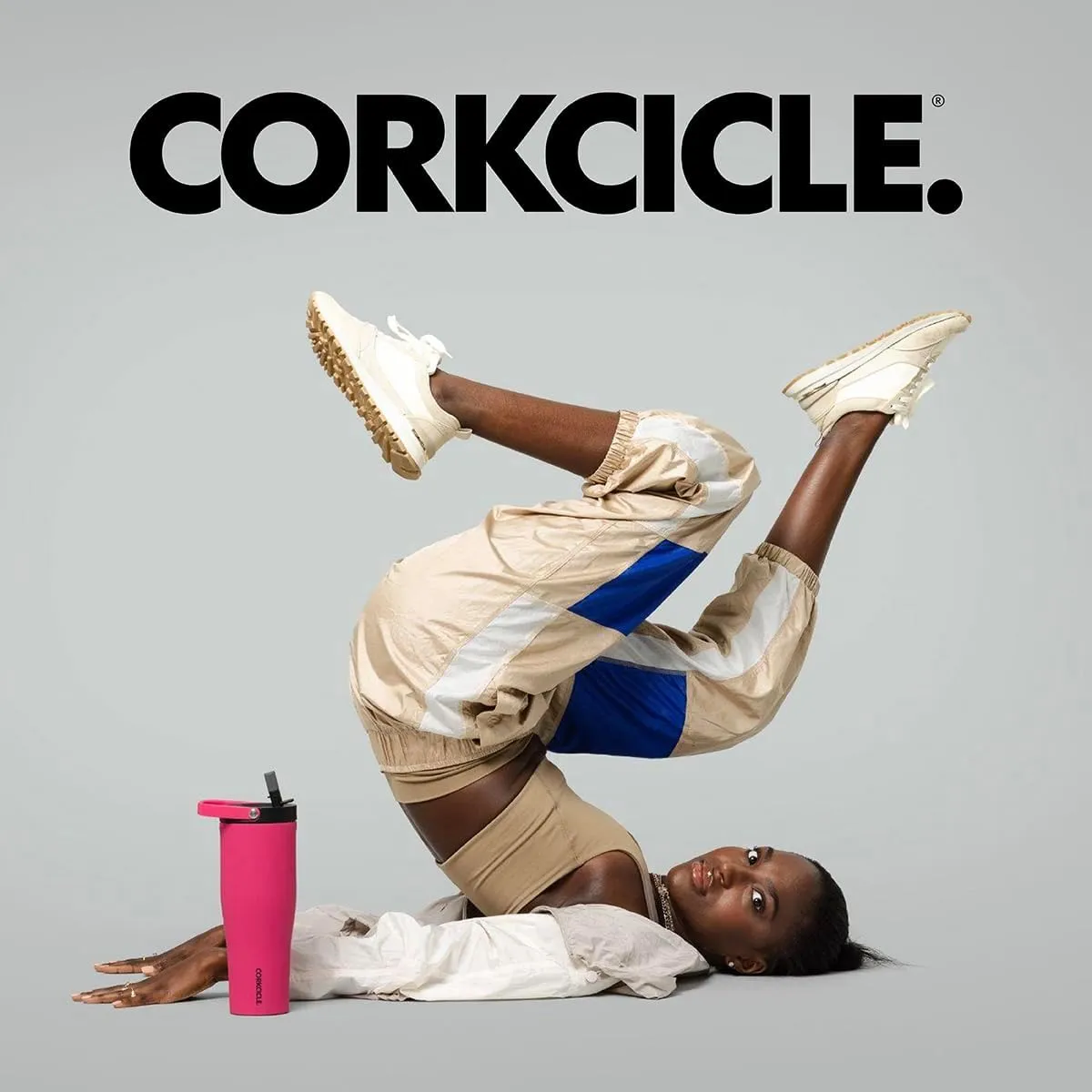 Corkcicle Go Cup XL Insulated Tumbler with Lid and Straw, Capri Blue, 30 oz – Reusable Water Bottle Keeps Beverages Cold for 12hrs – Cupholder Friendly Tumbler, Leak-Proof Design