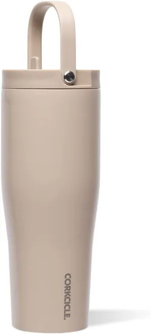 Corkcicle Go Cup XL Insulated Tumbler with Lid and Straw, Desert, 30 oz – Reusable Water Bottle Keeps Beverages Cold for 12hrs – Cupholder Friendly Tumbler, Leak-Proof Design