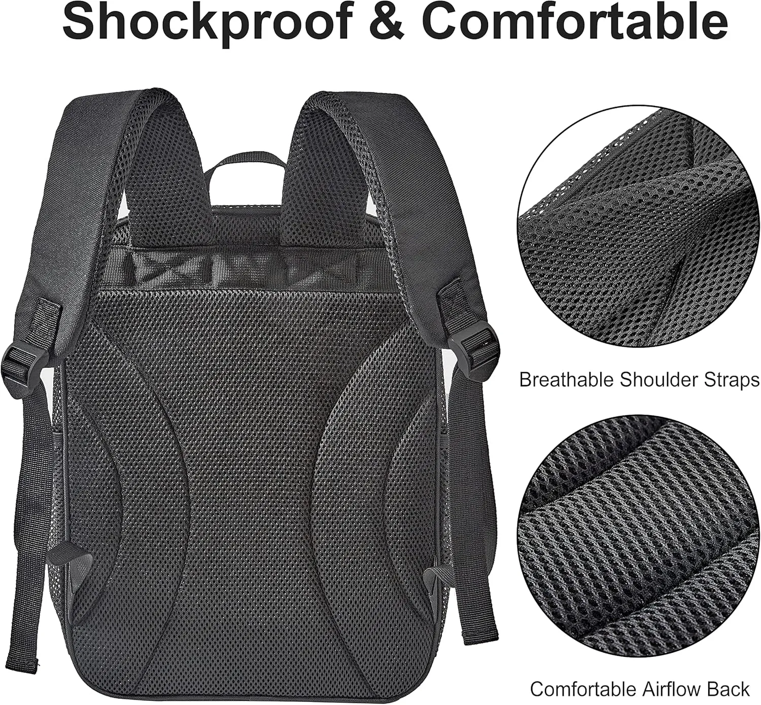 COVAX Large Mesh Backpack, Semi-transparent College Backpack, See Through Mesh Bookbag with Bungee and Comfort Padded Straps for Travel, Swimming, Beach, Outdoor Sports