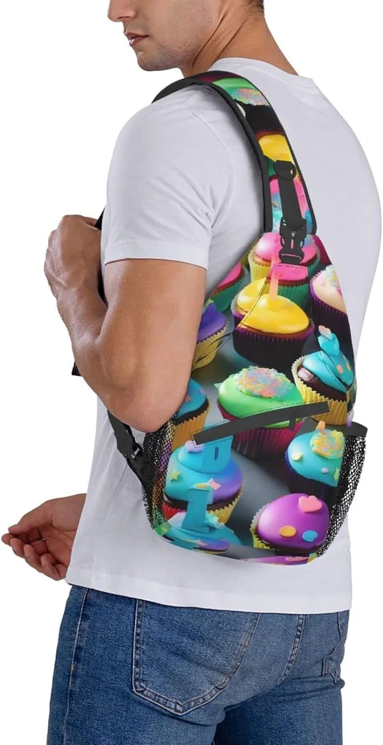 Cow Black Spot Unisex Crossbody Backpack Travel Hiking Casual Chest Bags Lightweight Fashion