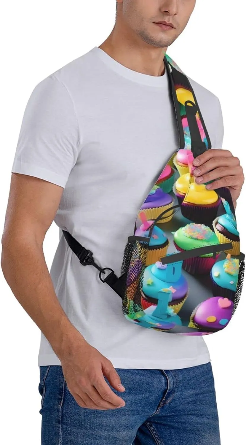 Cow Black Spot Unisex Crossbody Backpack Travel Hiking Casual Chest Bags Lightweight Fashion