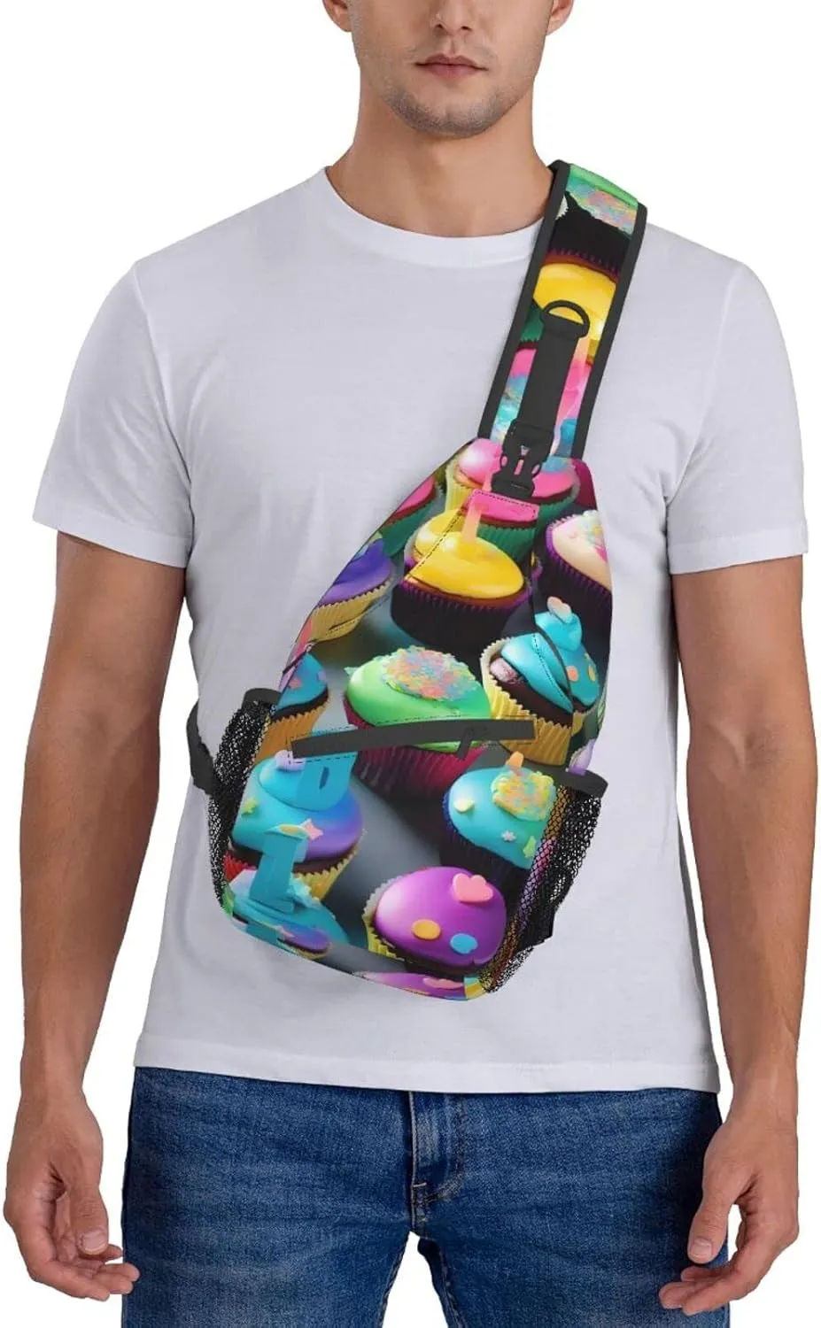 Cow Black Spot Unisex Crossbody Backpack Travel Hiking Casual Chest Bags Lightweight Fashion