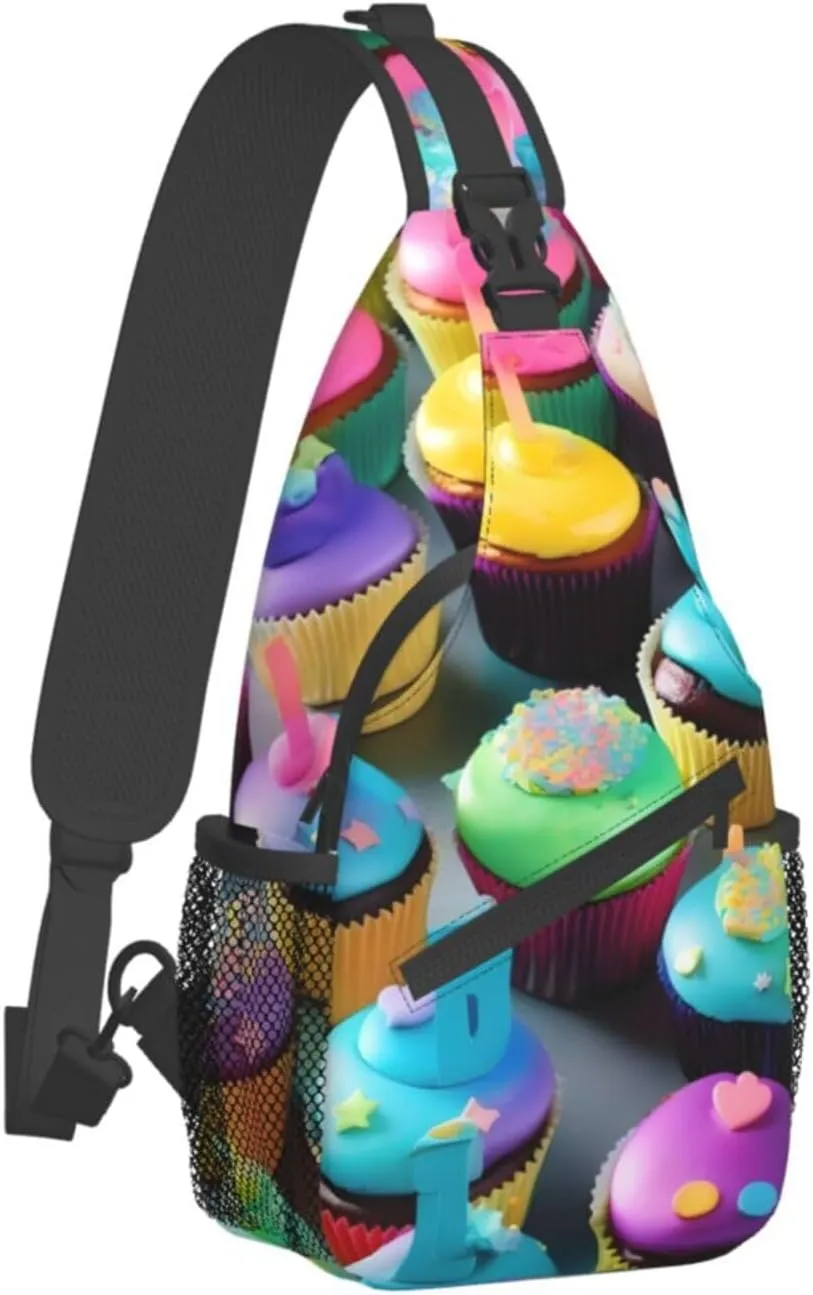Cow Black Spot Unisex Crossbody Backpack Travel Hiking Casual Chest Bags Lightweight Fashion
