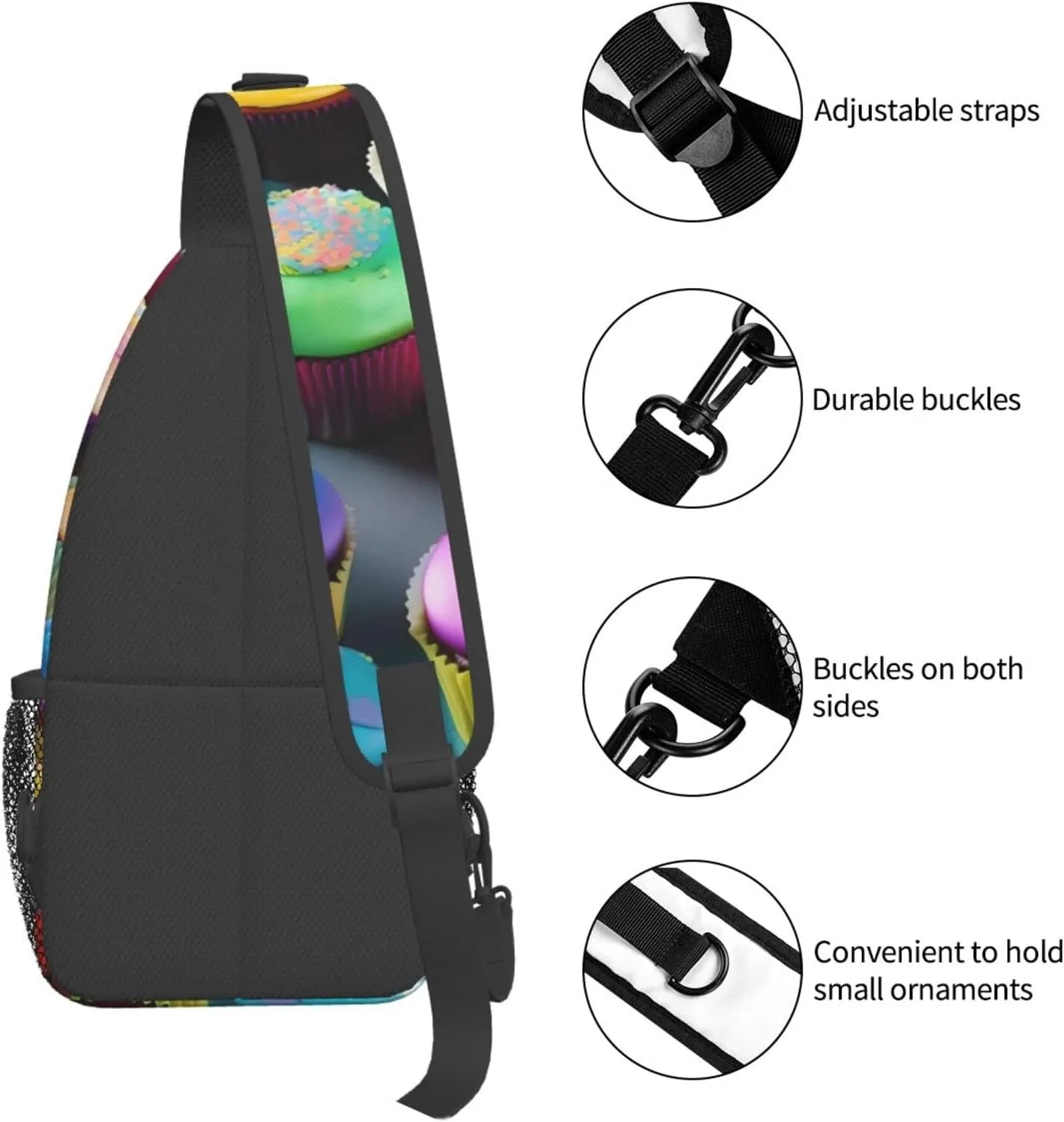 Cow Black Spot Unisex Crossbody Backpack Travel Hiking Casual Chest Bags Lightweight Fashion