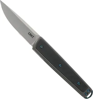 CRKT Symmetry Folding Everyday Carry Knife: Plain Edge Folder with Liner Lock, Everyday Carry Folded Knife with IKBS Ball Bearing Pivot System and G10 Handle 7190