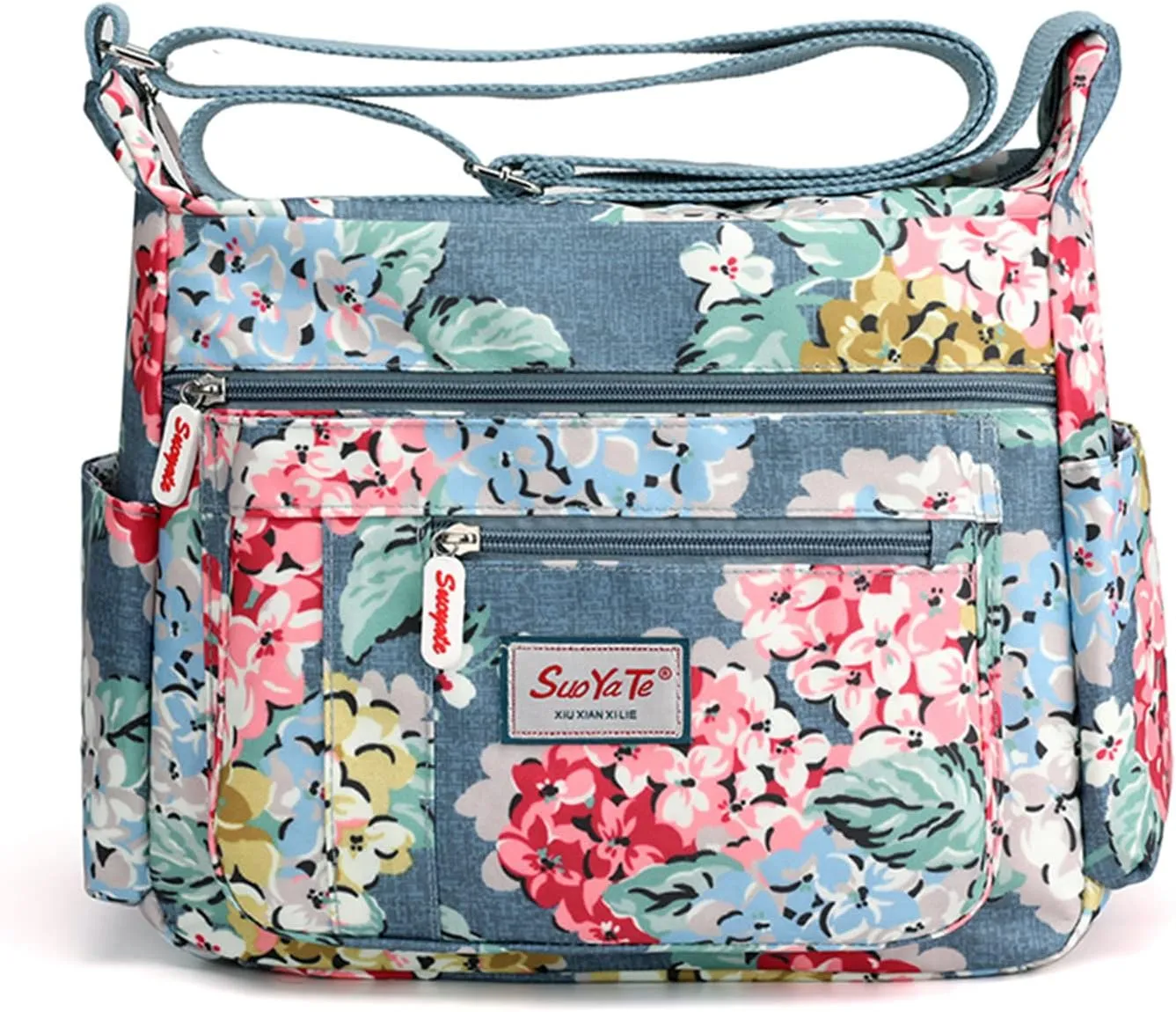 Cross-body Bag Women's Multi Pocket Nylon Messenger Bag Shoulder Bag Lightweight Travel Handbag