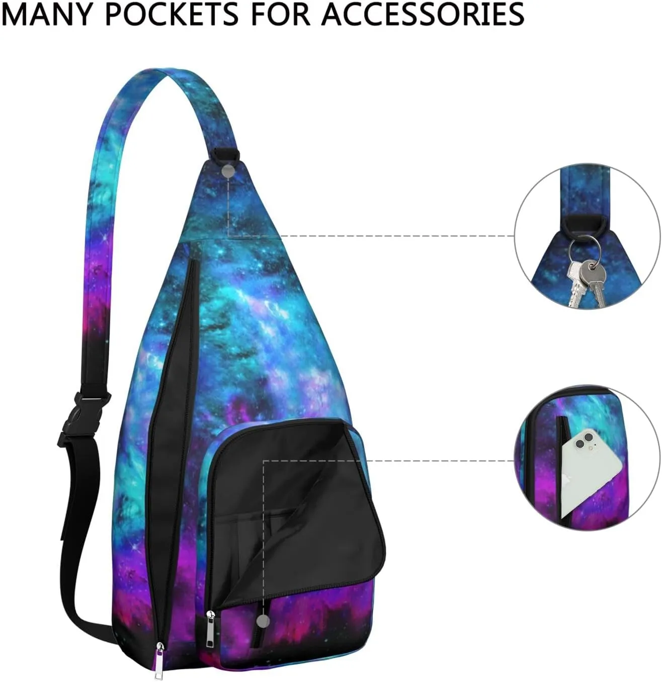 Crossbody Bag Daypack for Women Men Lightweight Waterproof Sling Bag Backpack Hiking Cycling
