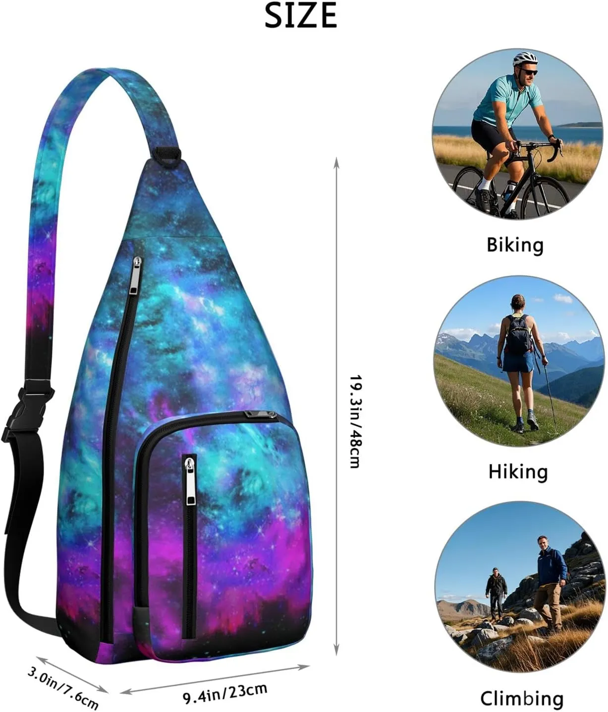 Crossbody Bag Daypack for Women Men Lightweight Waterproof Sling Bag Backpack Hiking Cycling