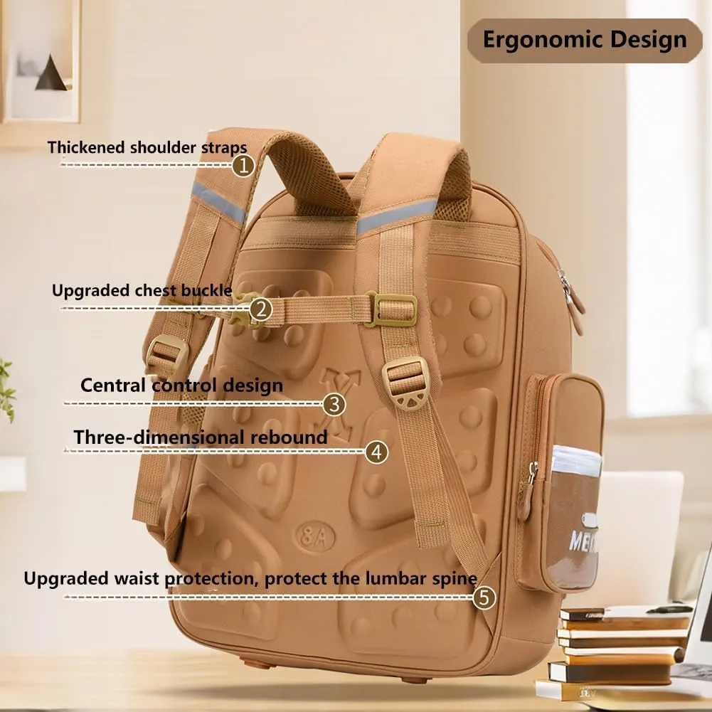 Cute Capybara Backpack with Chic Case, Cartoon Large Capacity Backpack, Durable Casual Bag, Suitable for Junior High Students (Brown-B, Small)