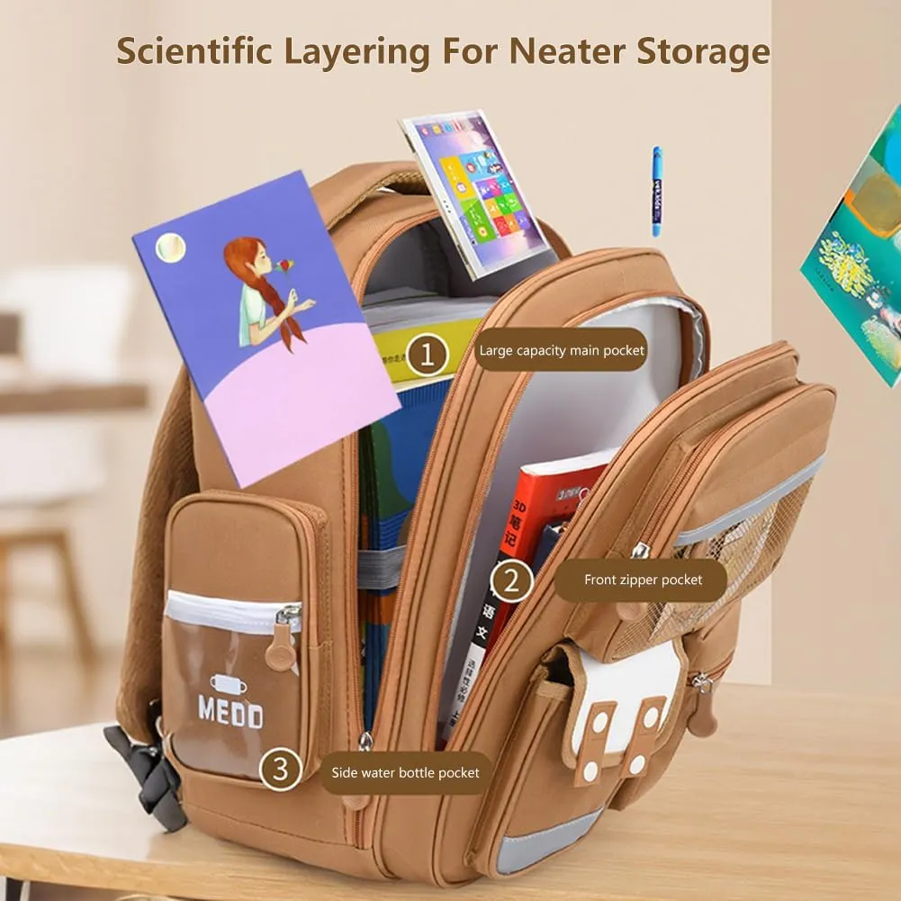 Cute Capybara Backpack with Chic Case, Cartoon Large Capacity Backpack, Durable Casual Bag, Suitable for Junior High Students (Brown-B, Small)