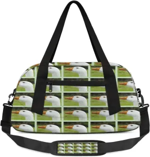Cute Goose Head Waterproof Sports Gym Bag Portable Dance Gymnastics Work Out Bag Lightweight Travel Duffel Bag Overnight Weekender Bag