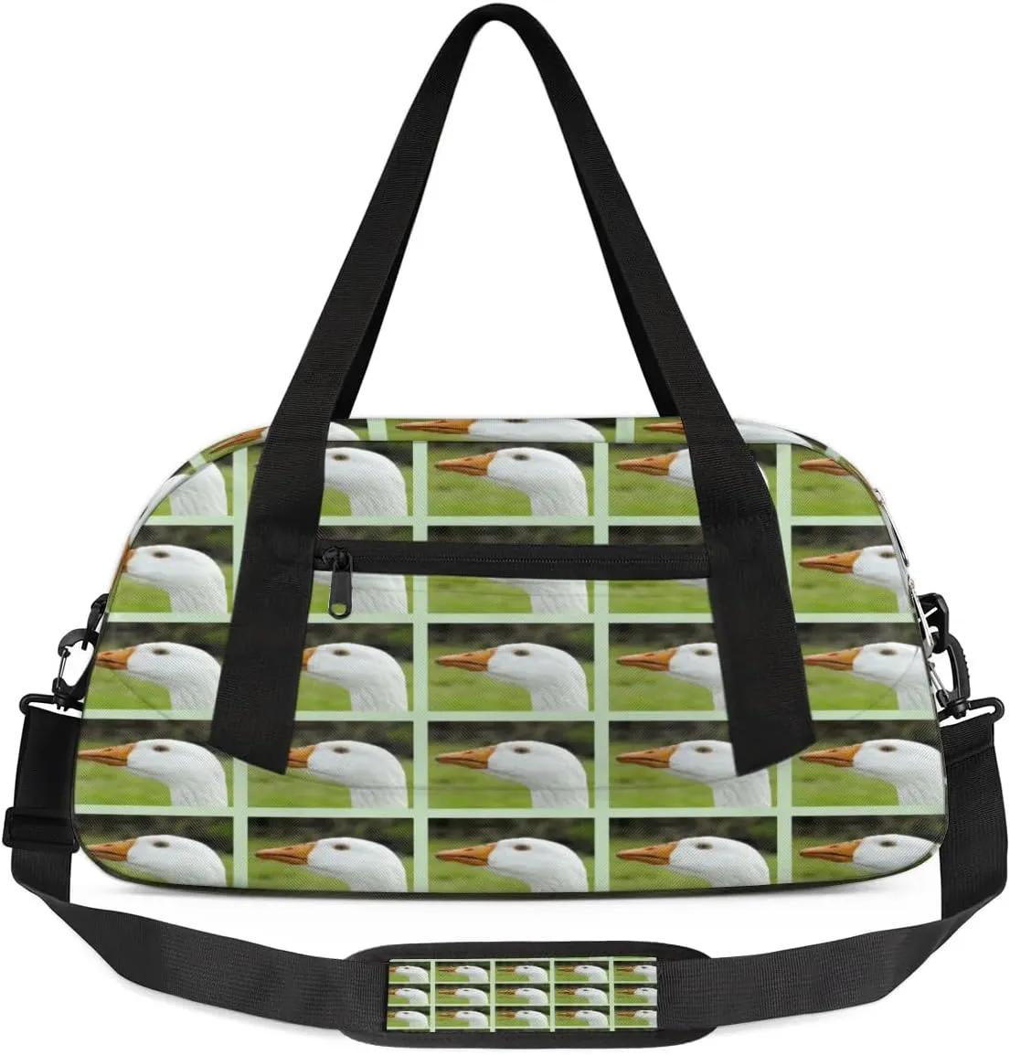 Cute Goose Head Waterproof Sports Gym Bag Portable Dance Gymnastics Work Out Bag Lightweight Travel Duffel Bag Overnight Weekender Bag