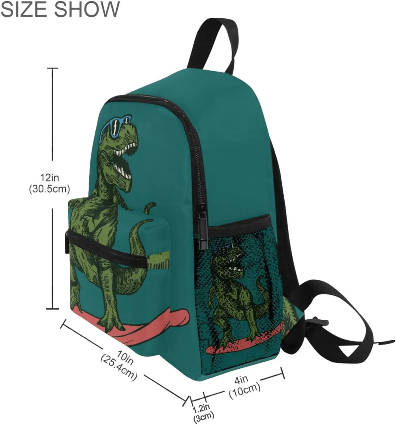 Cute Kids Back Pack Skateboard Dinosaur Todder Backpack Lightweight Preschool Kindergarten Book Bag Practical and Durable Daycare Bag for Travel,Toys