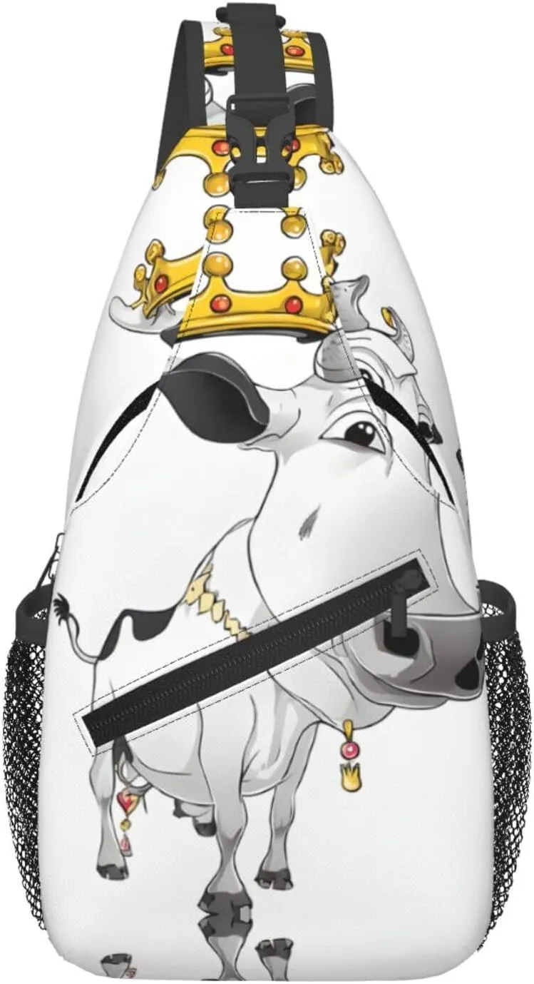 Dairy Cow Print Cross Chest Bag Diagonally Durable & Comfortable For Travel And Daily Use