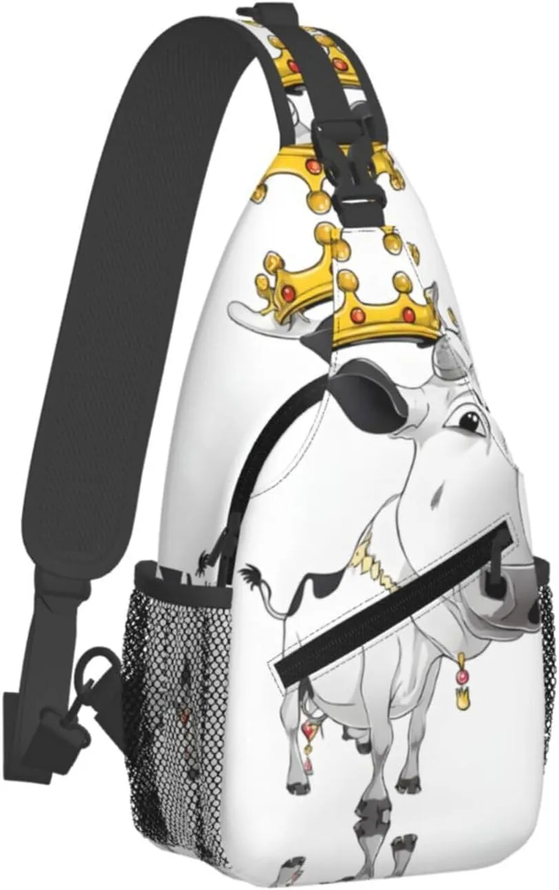 Dairy Cow Print Cross Chest Bag Diagonally Durable & Comfortable For Travel And Daily Use