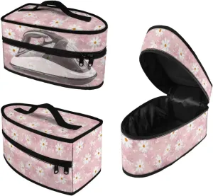 Daisy Print Steam Iron Storage Case Universal for Most Iron Wear-resistant Lightweight Steam Iron Storage Bag with Zipper Closure