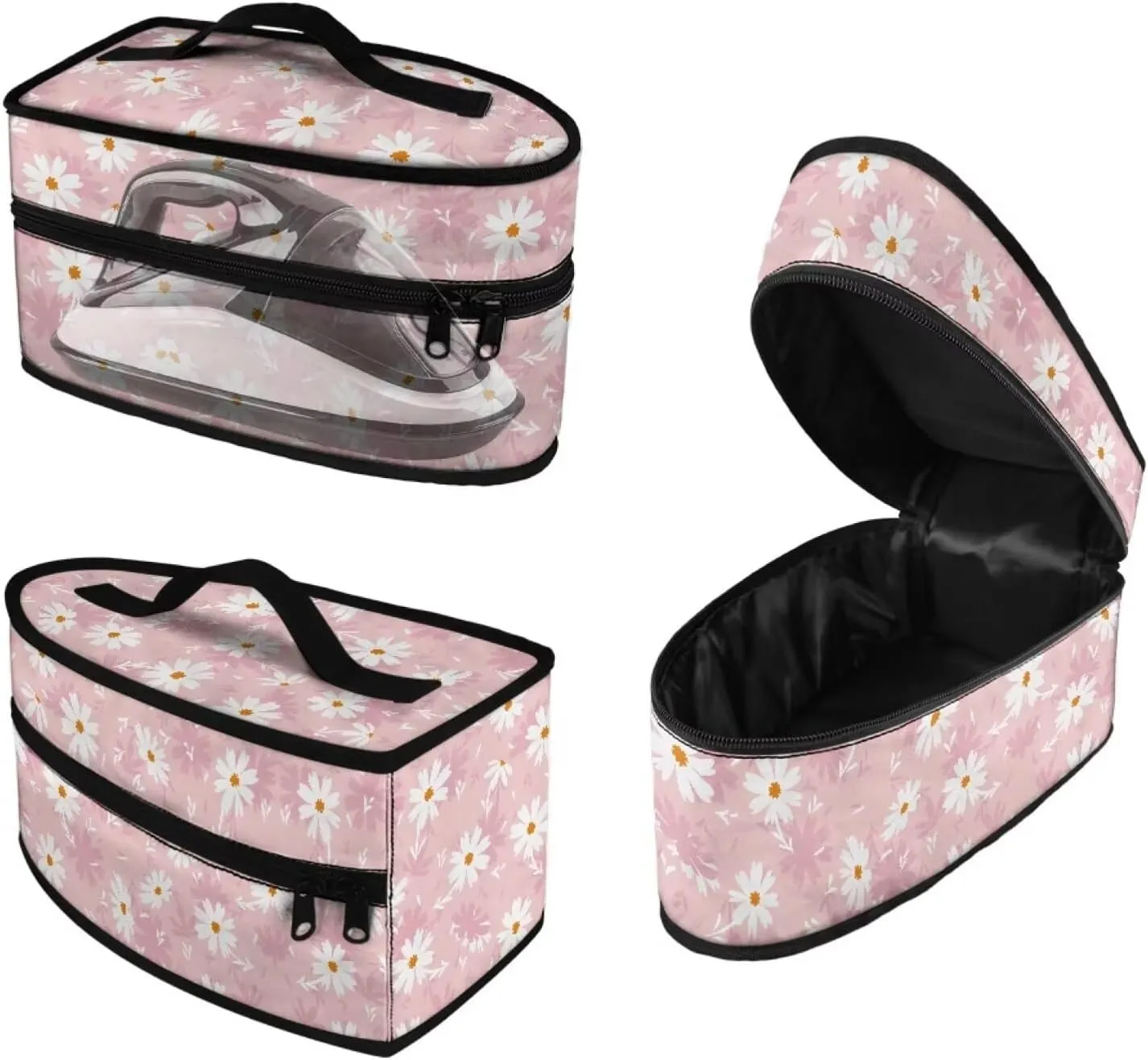 Daisy Print Steam Iron Storage Case Universal for Most Iron Wear-resistant Lightweight Steam Iron Storage Bag with Zipper Closure