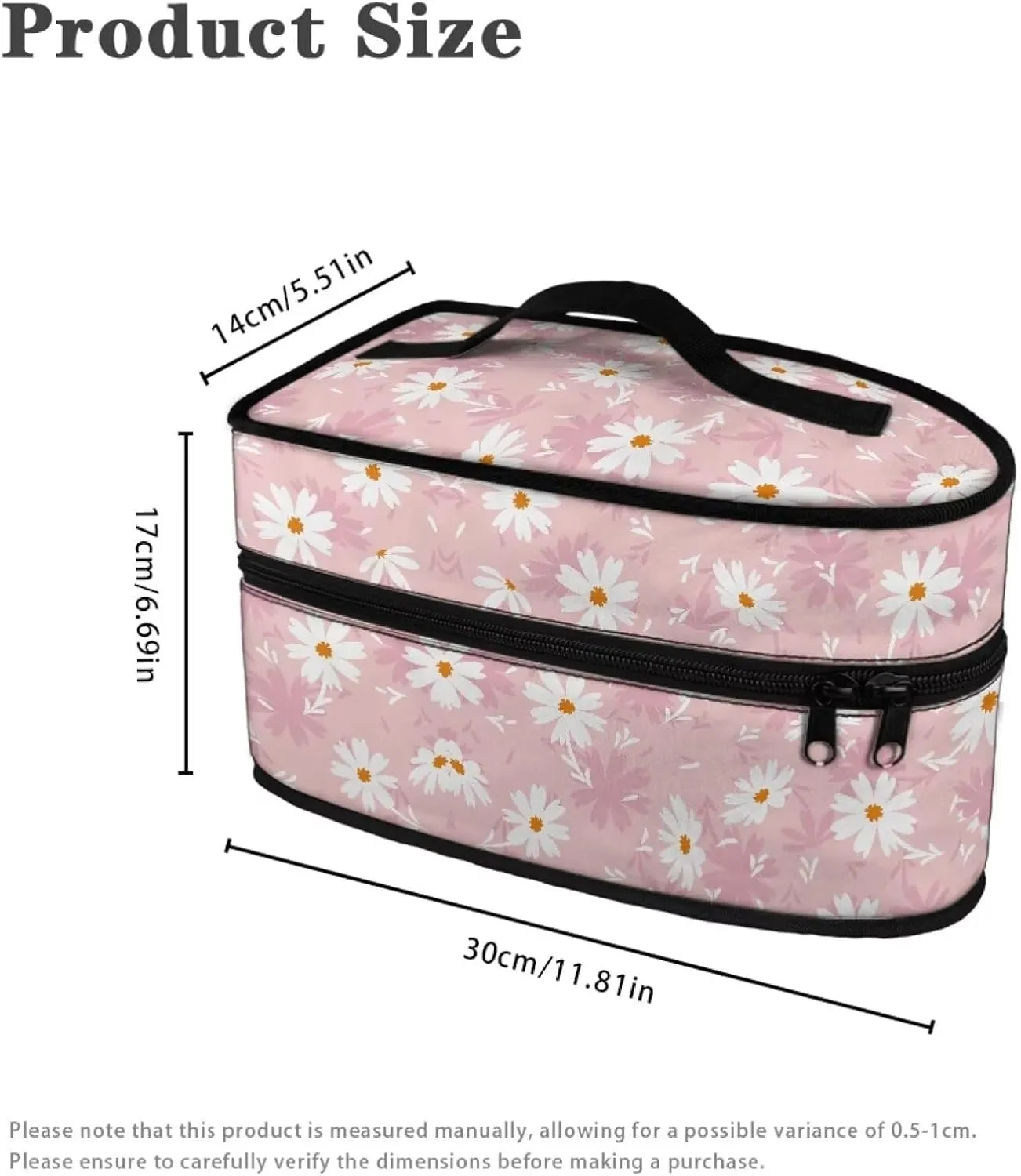 Daisy Print Steam Iron Storage Case Universal for Most Iron Wear-resistant Lightweight Steam Iron Storage Bag with Zipper Closure