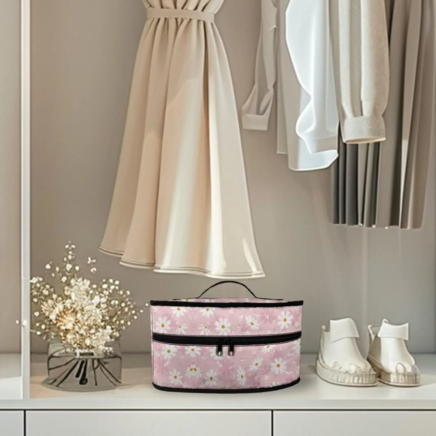 Daisy Print Steam Iron Storage Case Universal for Most Iron Wear-resistant Lightweight Steam Iron Storage Bag with Zipper Closure