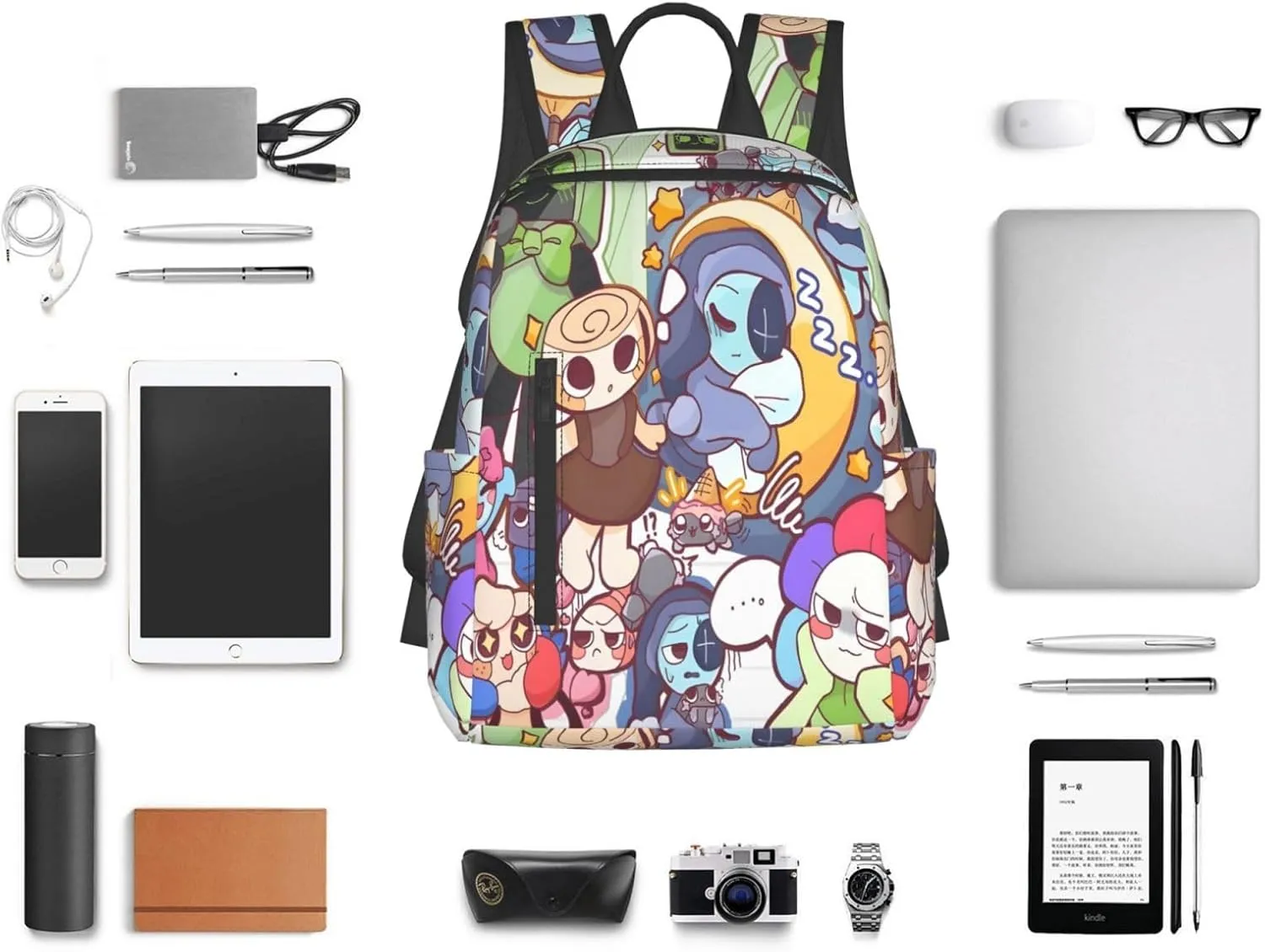 Dandys World Backpack Cartoon Print Fashion Daily Multi-Purpose Backpack Unisex 15in