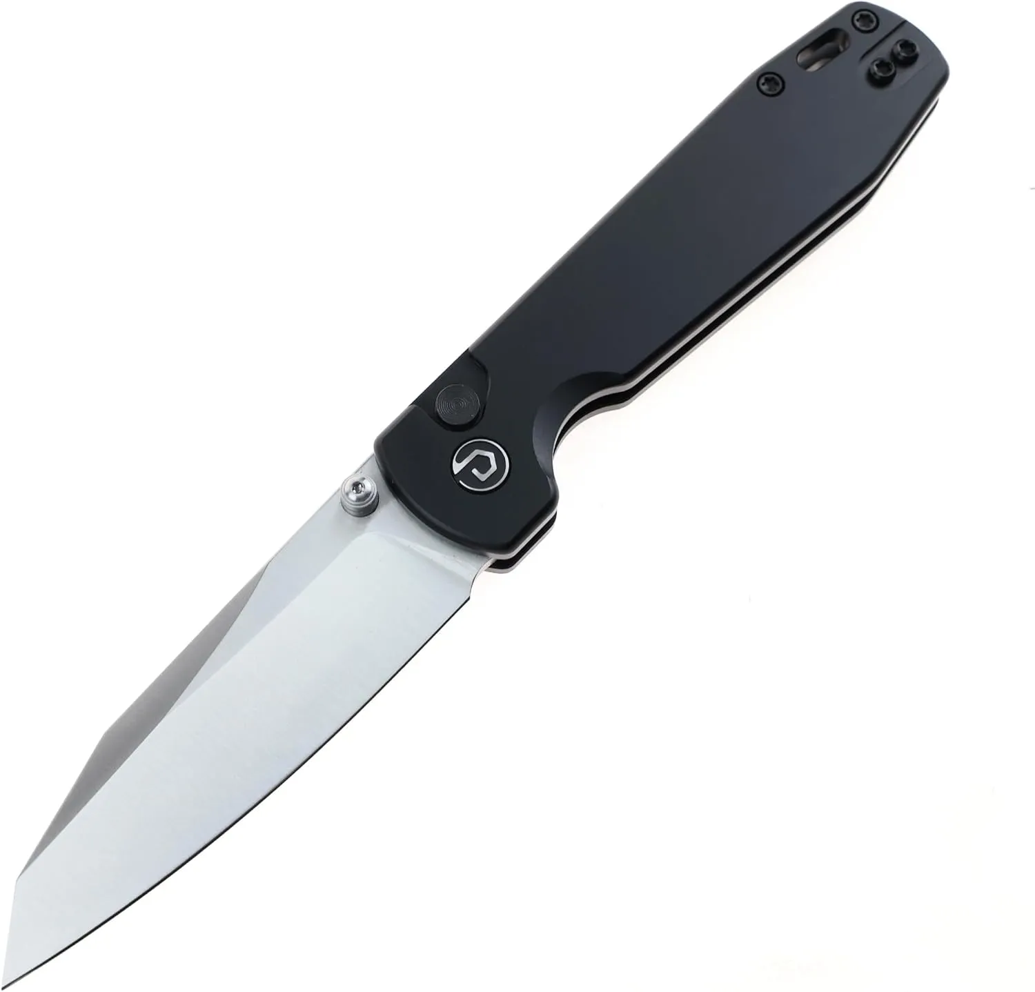 DEFCON Pocket Folding Knife- Button Lock with Thumb Stud Opener for EDC, 3.3" 14C28N Blade, Aluminum Handle, Utility Knife for Men Women Gift -TD015 Tier2- (Black)