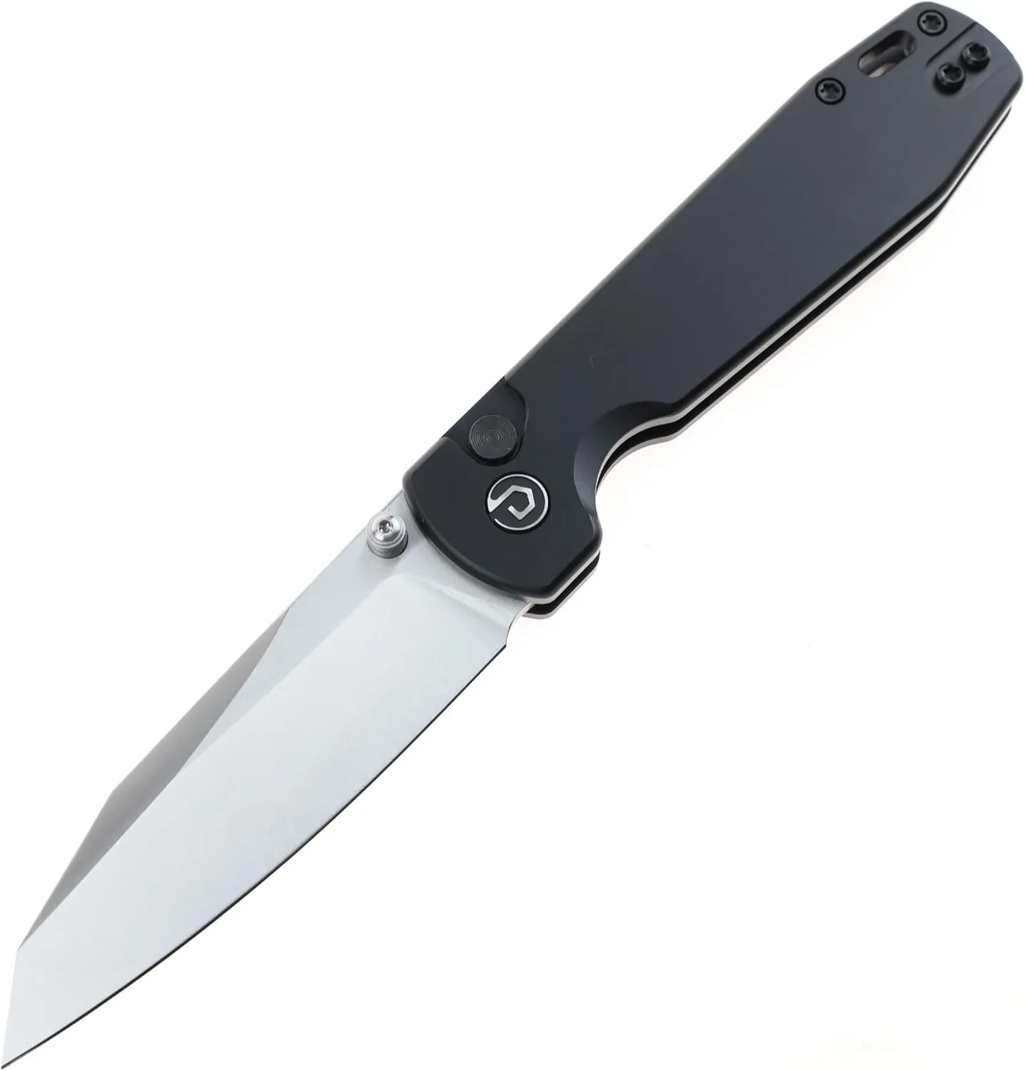 DEFCON Pocket Folding Knife- Button Lock with Thumbs Stud Opener for EDC, 3.15" 14C28N Blade, Aluminum Handle, Utility Knife for Men Women Gift -TD014 Tier1- (Black)