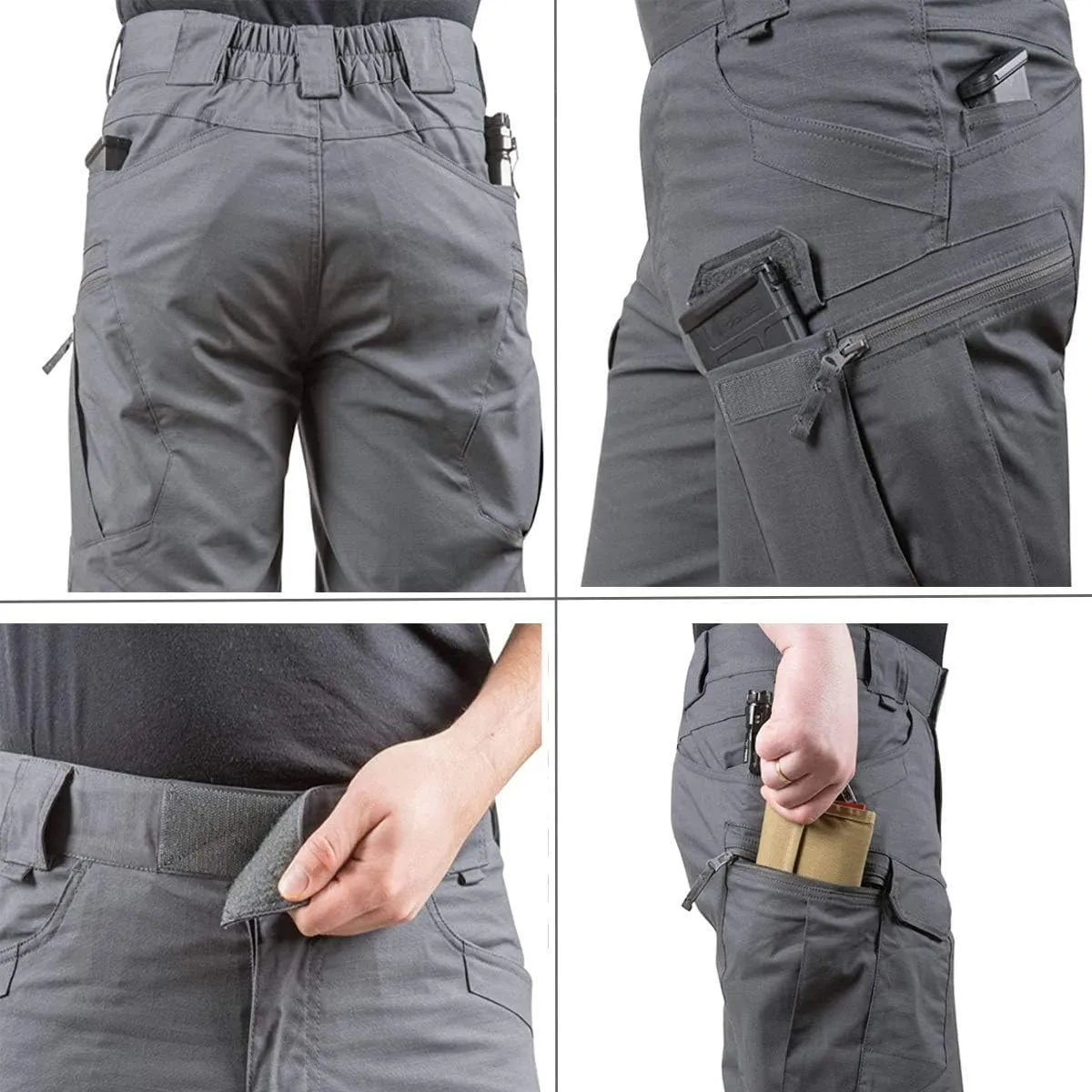 Depslee Waterproof Tactical Shorts for Men Hiking Fishing Breathable Quick Dry Cargo Shorts with Multi Pockets(NO Belt)