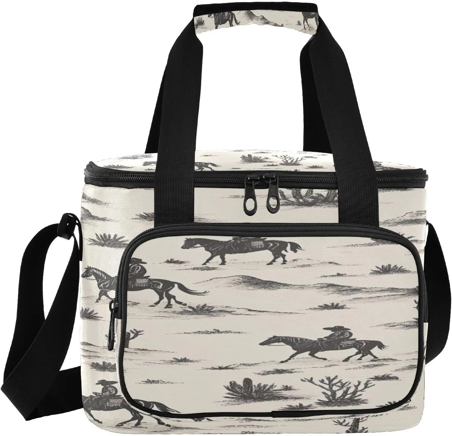 Desert Horseback Riding Insulated Lunch Bag,Leakproof Cooler Bag Large Lunch Box Perfect for Picnics, Beach Trips, Camping & Outdoor Activities