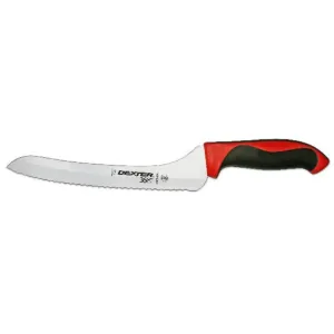 Dexter 9" Scalloped Offset Slicer, red Handle