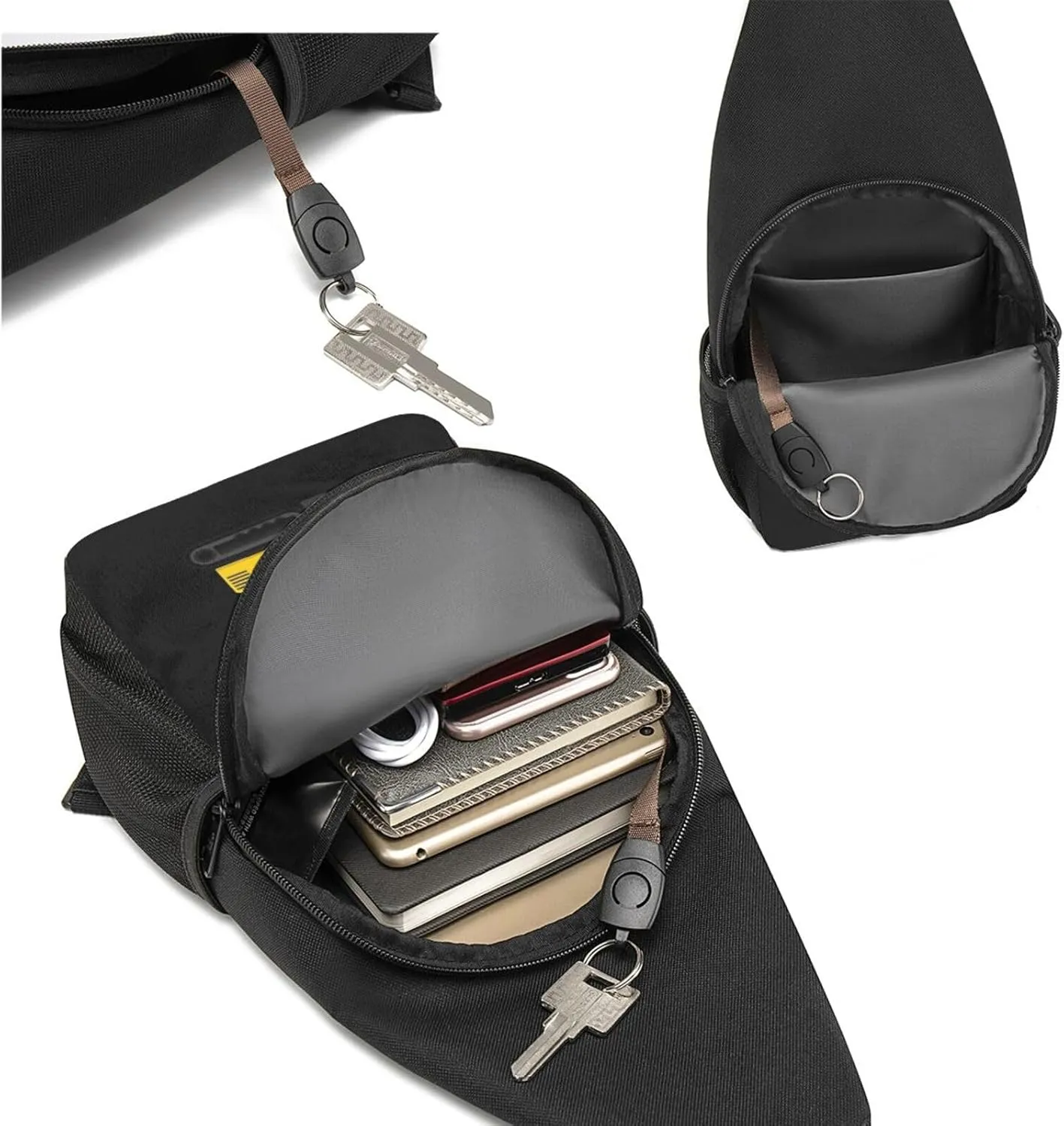 Digger Bulldozer Excavator Unisex Chest Bag Lightweight Crossbody Shoulder Bag Travel Pocket Black