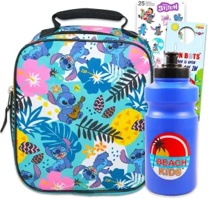 Disney Lilo and Stitch Lunch Bag Set for Toddlers, Kids - Bundle with Stitch Insulated Lunch Box, Stitch Stickers, More | Lilo and Stitch School Supplies