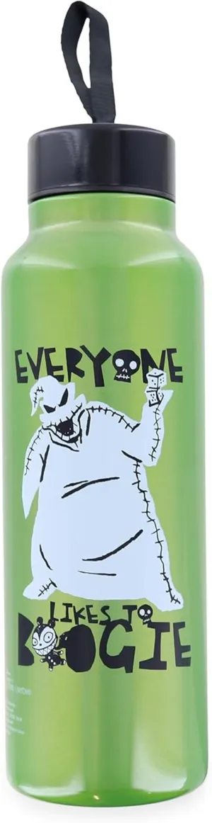 Disney The Nightmare Before Christmas "Everyone Likes To Boogie" Stainless Steel Water Bottle | BPA-Free Plastic Sports Jug With Handle | Holds 27 Ounces