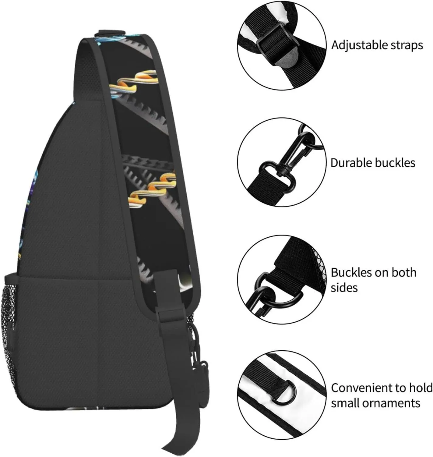 Dog Breed Unisex Crossbody Backpack Travel Hiking Casual Chest Bags Lightweight Fashion