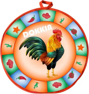 DOKKIA Tortilla Warmer Taco 12 Inch Insulated Cloth Pouch - Microwavable Use Fabric Bag Servers Holder to Keep Flour Burrito Warm (12 Inch, Fiesta Cock Rooster Chili Star Rose)