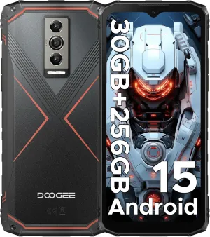 DOOGEE Blade 10 Pro Android 15 Rugged Phone,10.7mm Ultra-Thin,30GB 256GB Rugged Smartphone,Octa Core 6.56" HD 90Hz,50MP 8MP,IP68/IP69K Waterproof Phone,Widevine L1,NFC/Face Unlock