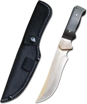 DOOM BLADE 10.24" Fixed Blade Bowie Knife with Sheath,Tactical Hunting Survival Full Tang Knife,Colored wood steel head handle,Attached Hanging Hole,for Camping Outdoor