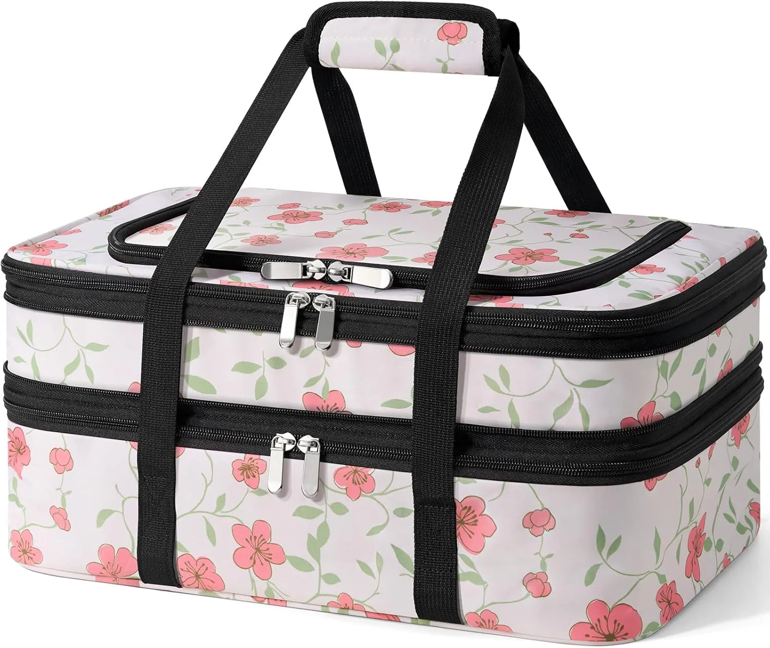 Double Insulated Casserole Carrier - Portable Casserole Carrier for Hot or Cold Food Lunch Tote Warmer or Cooler Bag, for Parties Picnic, Fits 9" x 13" Baking Dish