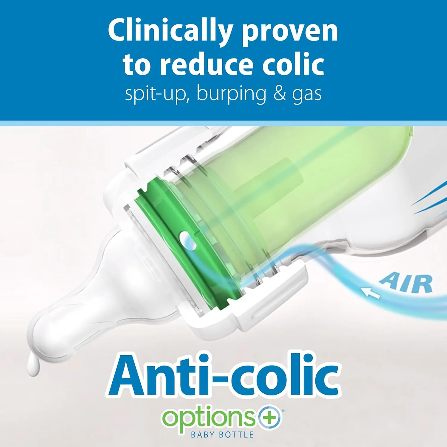 Dr. Brown’s Natural Flow® Anti-Colic Options ™ Narrow Baby Bottles 8 oz/250 mL, with Level 1 Slow Flow Nipple, 3 Pack, Purple, 0m 