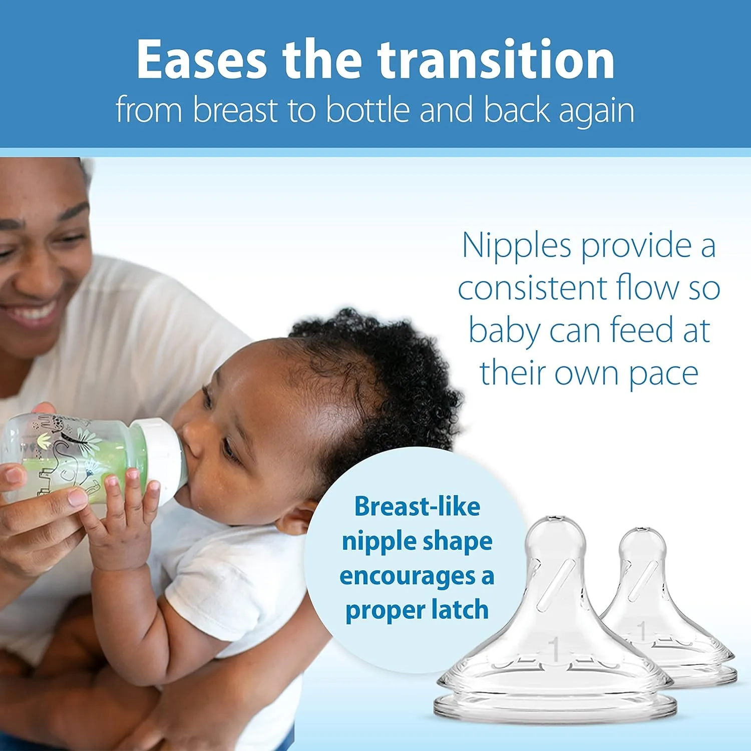 Dr. Brown’s Natural Flow® Anti-Colic Options ™ Wide-Neck Baby Bottle Designer Edition Bottles, Jungle Decos, 5 oz/150 mL, Level 1 Nipple, 2-Pack, 0m 