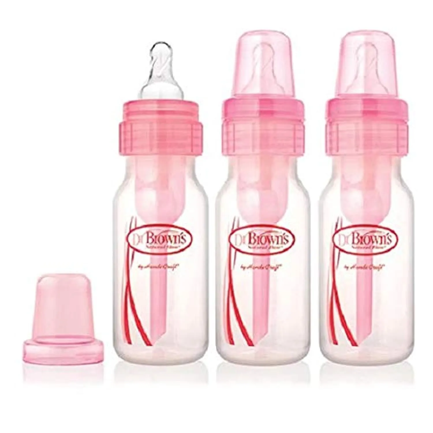 Dr. Brown's Options Narrow Pink Bottles, 3 pack, 4 ounce