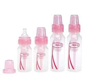 Dr. Browns Pink Bottles 4 Pack (2 - 8 oz bottles) and (2 - 4 oz bottles)