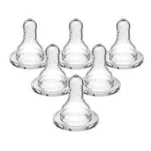 Dr. Brown's Ultra-Preemie Narrow Baby Bottle Nipple, Specialty Extra Slow Flow Rate, 100% Silicone Bottle Nipple, BPA Free, 0m , 6 Pack